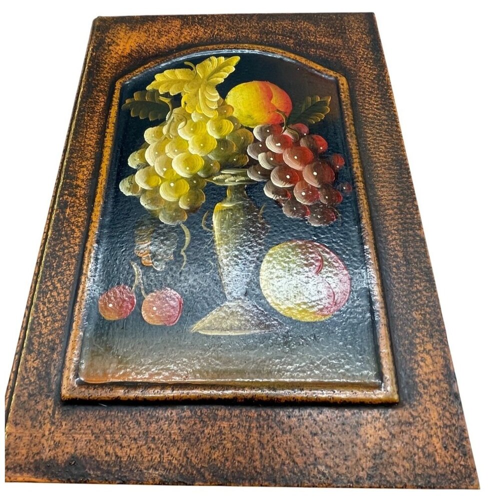 Fake book box trinket table decor grapes brown Tuskan "A FAREWELL TO ARMS" READ
